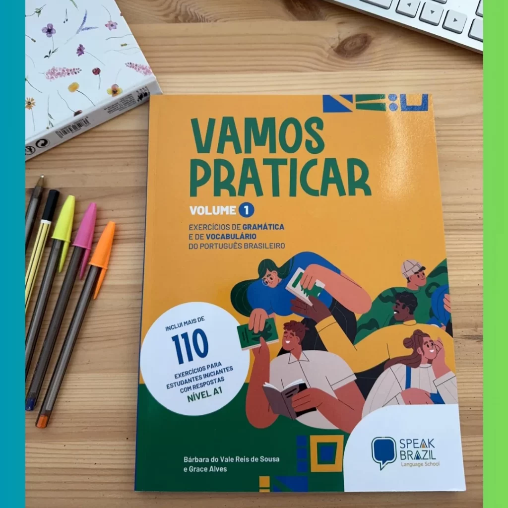 "Vamos Praticar" is an exercise book designed for A1-level Portuguese learners, focusing on practical communication, engaging activities, and clear, progressive learning for foreign students.